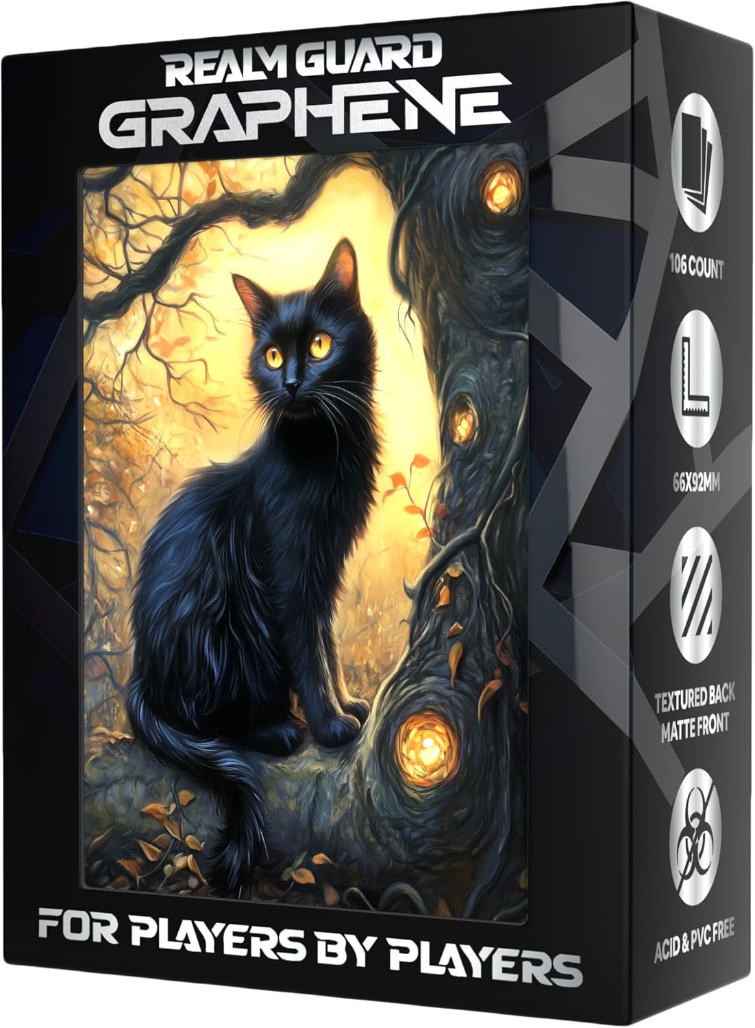 Graphene -100ct Textured Matte TCG/MTG Art Sleeves (Black Cat)