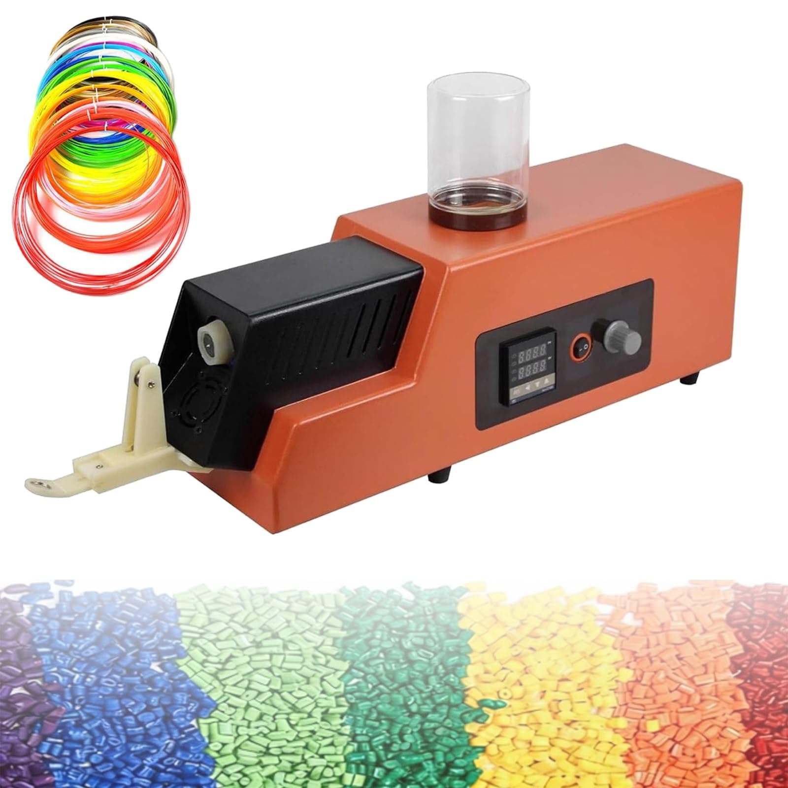 Estrusore di filamenti per stampante 3D con display a LED, velocità regolabile 300-650 mm/min, per filamento PLA ABS PVA, avvolgitore bobina incluso