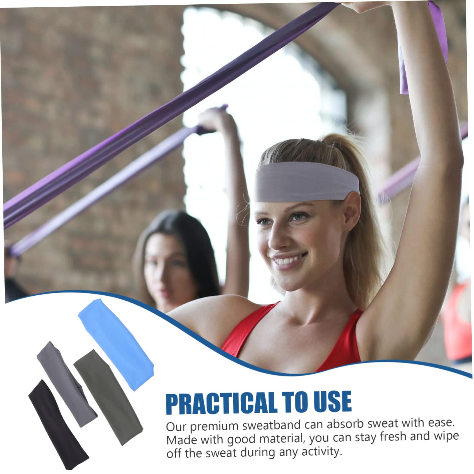 Diademas Deportivas Transpirables para Adultos De Antideslizantes Y Absorbentes De Sudor para Fitness Yoga Y Aire 4 Piezas X 4