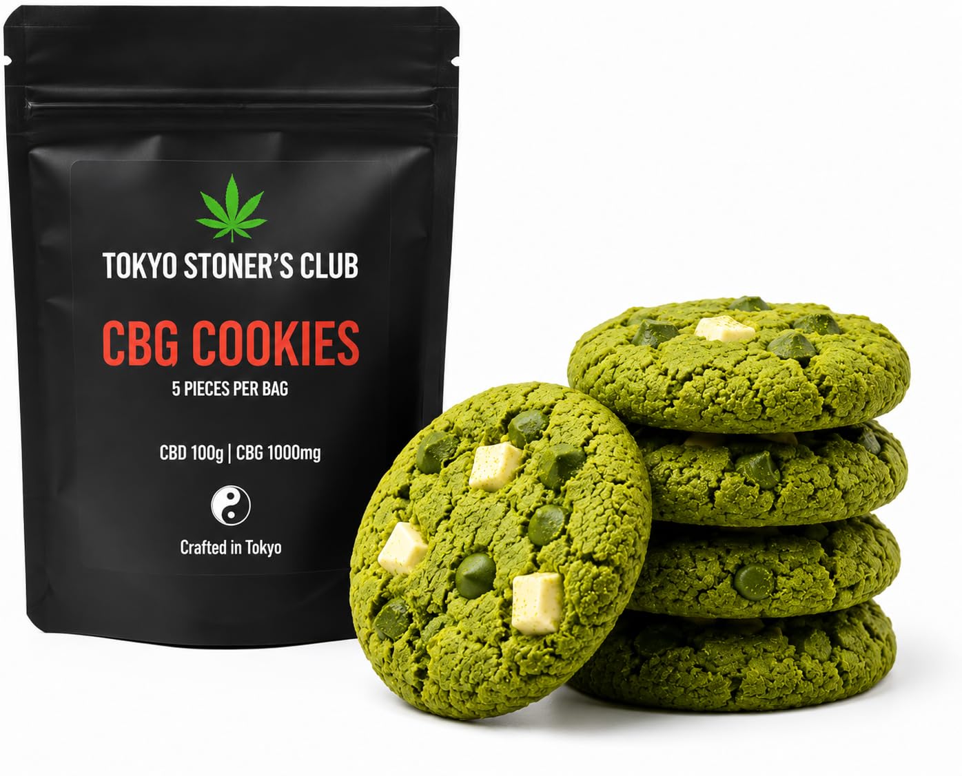 Amazon.co.jp: 【TSC】CBG クッキー 抹茶味 CBG 220mg 配合 5枚入り