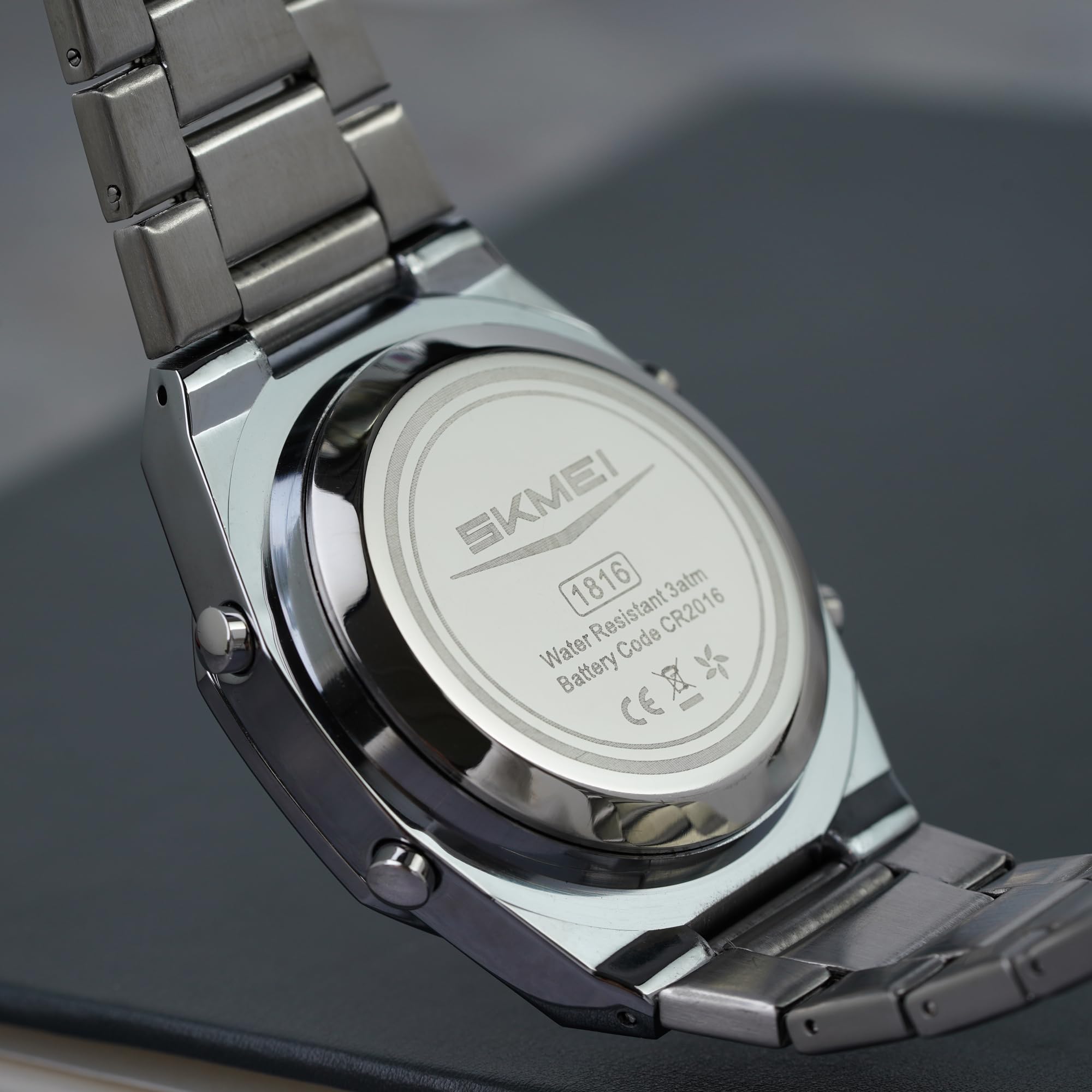 SKMEI Orologio da uomo elettronico a doppio display con luminoso, impermeabile fino a 50 m, orologio sportivo alla moda, multifunzione, 1816