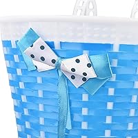 Vista 9 de Cesta de bicicleta para niños, cesta de mimbre para manillar de bicicleta para niños y niñas, cesta de triciclo pequeña delantera para niños