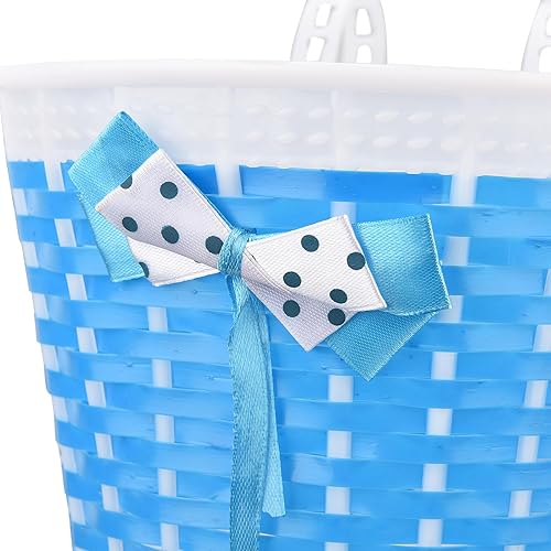 Miniatura 9 de Cesta de bicicleta para niños, cesta de mimbre para manillar de bicicleta para niños y niñas, cesta de triciclo pequeña delantera para niños