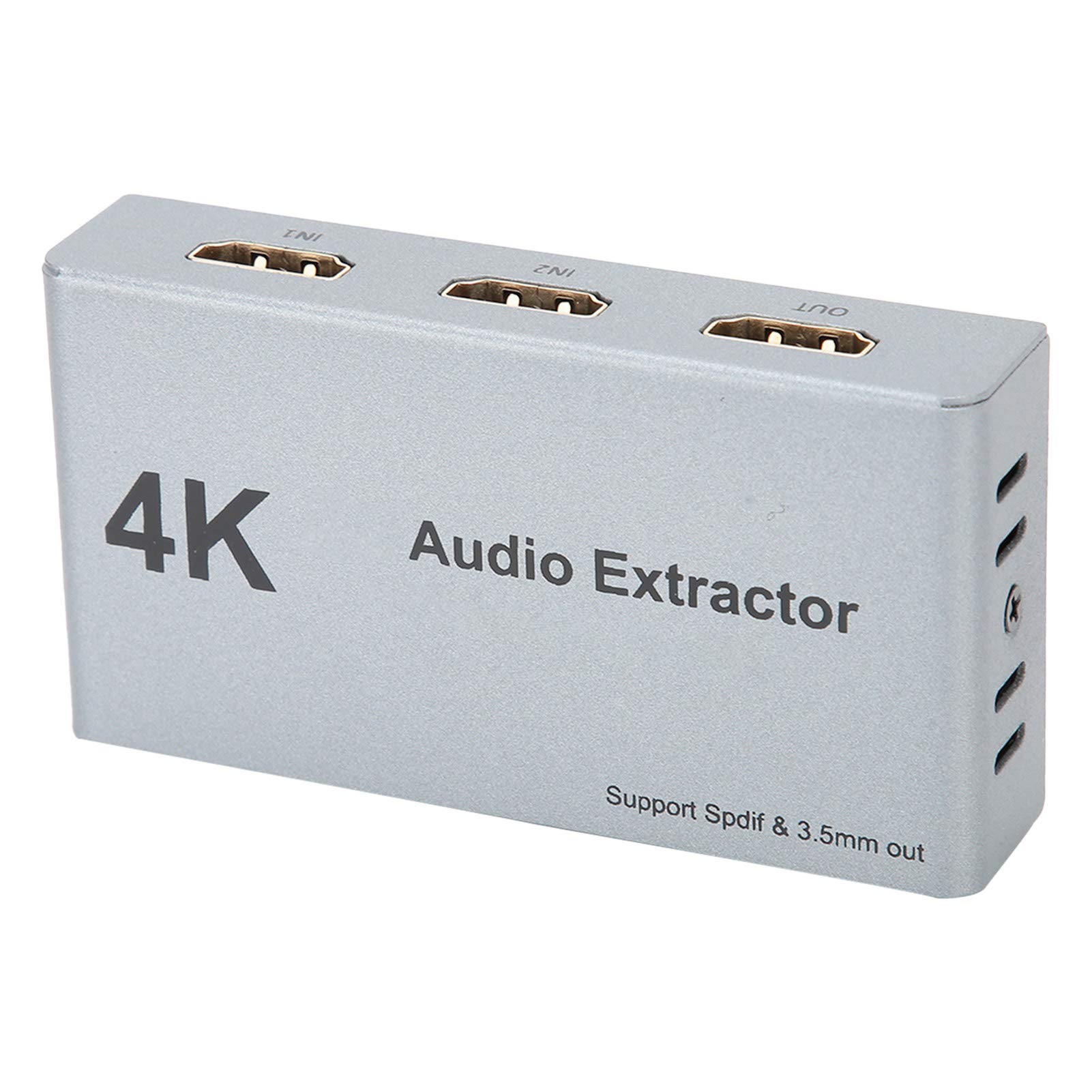 Commutateur HDMI Répartiteur HDMI 4K, 2 en 1 Sortie 2 X 1 Distributeur d'extracteur Audio HDMI, 2 à 1 Adaptateur de convertisseur Audio HDMI Splitter avec SPDIF Optique + Jack 3,5 mm