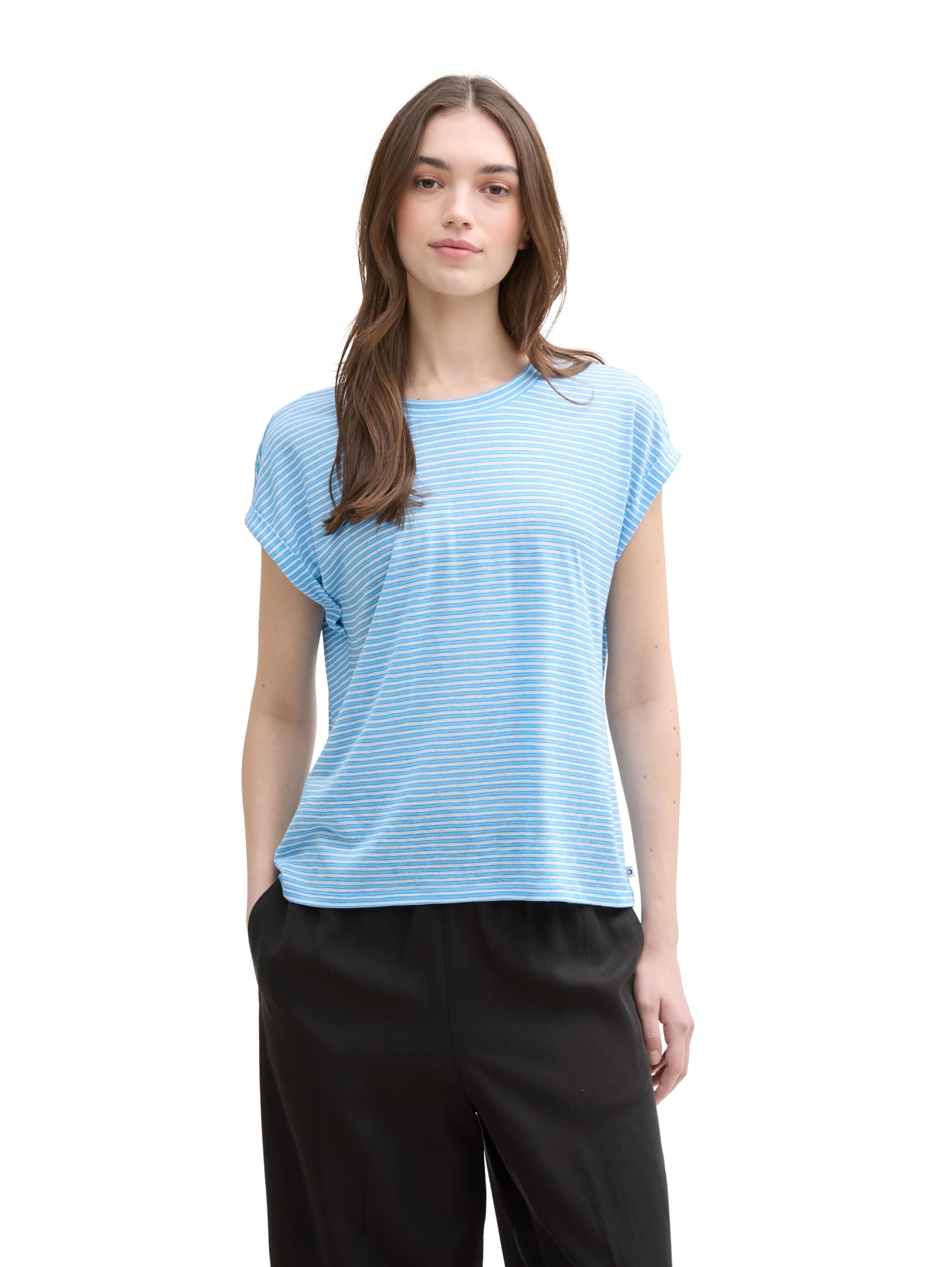 T-Shirt Donna TOM TAILOR Denim A Righe - Modello 1045446 - Morbida E Leggera - 3