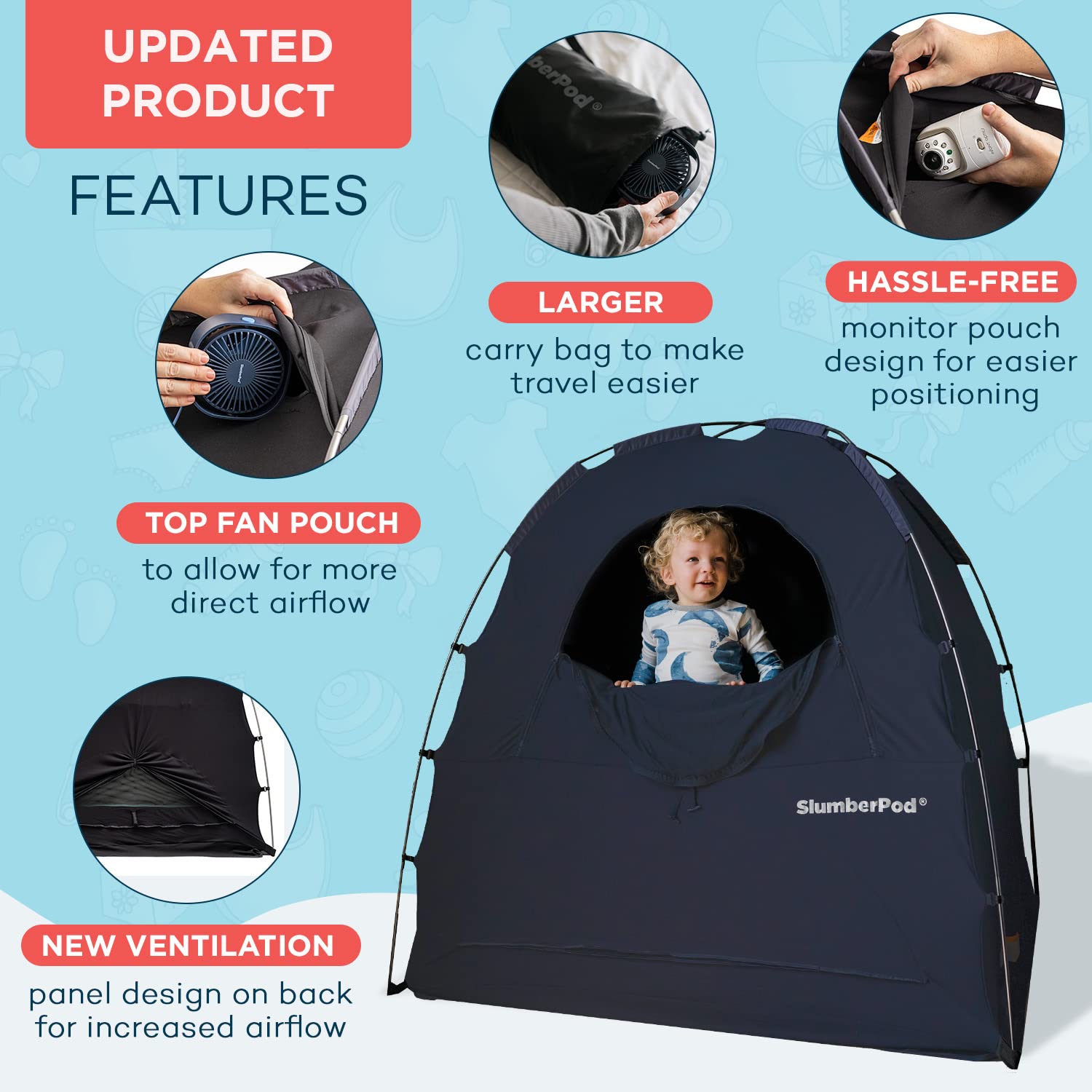 SlumberPod Portable Privacy Pod Blackout Canopy Crib