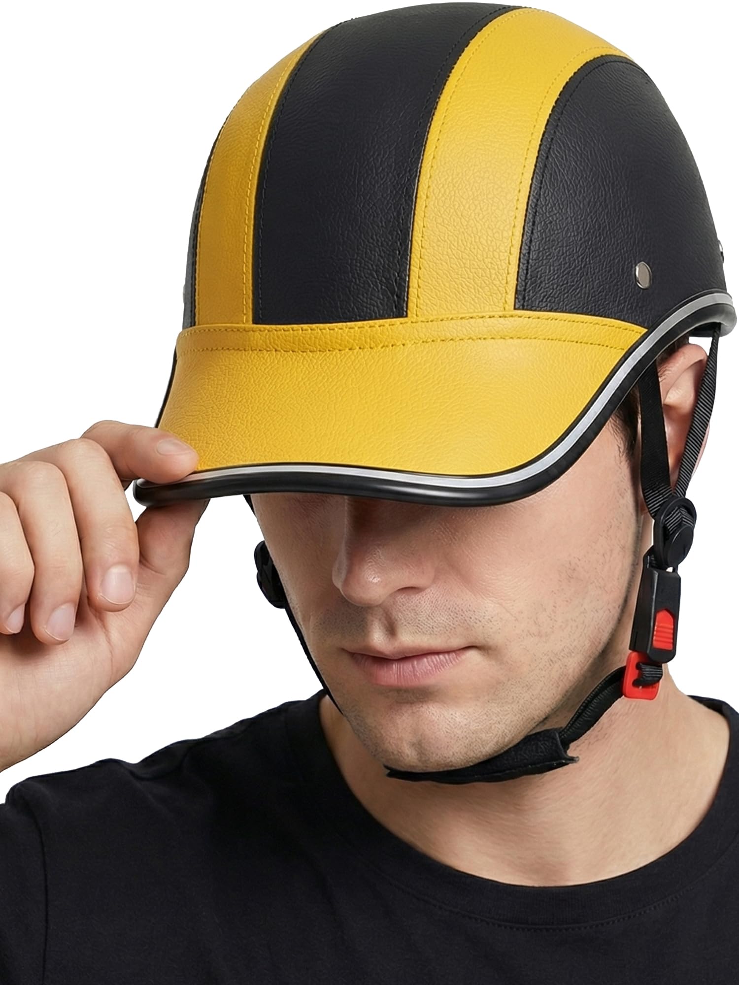Casquette de baseball pour adulte – Style urbain pour golf, profil bas – Chapeau rétro en cuir PU pour homme et femme