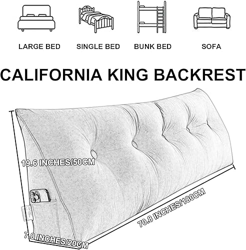 Miniatura 5 de Almohada triangular de lectura, almohada de cabecera de cuña para cama de día, respaldo de tatami, funda extraíble, cojín de soporte lumbar, rojo,