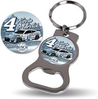 Kevin Harvick No.4 2024 Team Logo NASCAR Metal Bottle Opener W/Key Ring –Lightweight but Durable to Last –Ideal for Parties, Tailgating, Beach or Pool –Great Pocket Size Gift for Dad, Mom or Any Fan