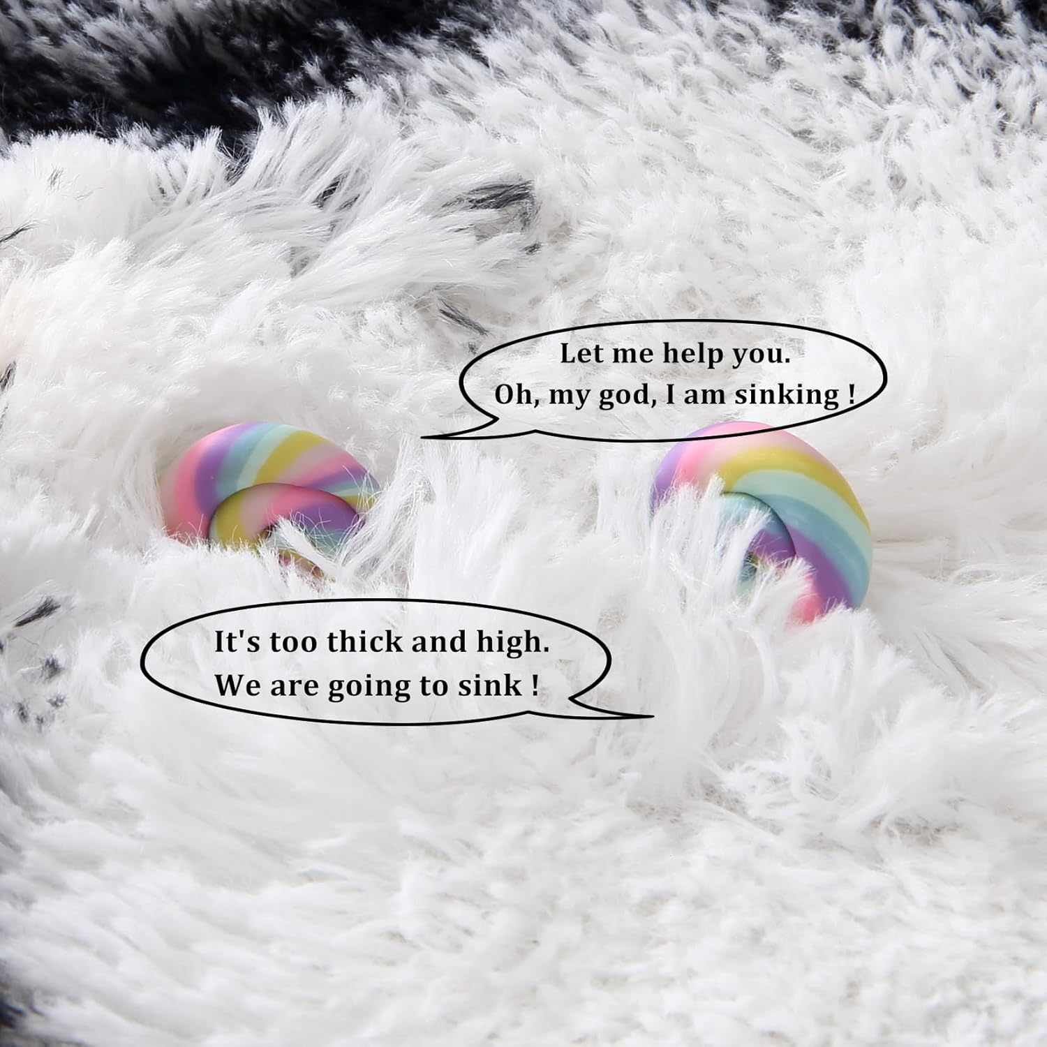 2x6 Soft Runner Rugs for Bedroom Plush Fluffy Hallway Runner Rugs Non-Slip Furry Shag Rug Runner Non-Shedding Indoor Shaggy Runners for Entryway Kitchen Laundry Bedside Nursery White/Black