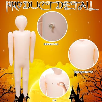 Full Size Inflatable Body Mannequin, Dead Body Halloween Prop Halloween Yard Decorations, Inflatable Dummy Dead Body Prop to Dress Up & Costume Display for Halloween Inflatables Outdoor Decorations