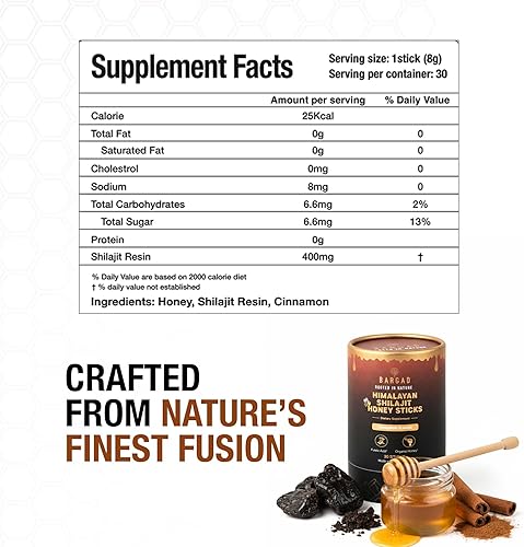 Miniatura 6 de Palitos Shilajit puros del Himalaya con miel orgánica y canela (30 unidades) Palitos Shilajit fáciles de un solo uso Aumenta la energía