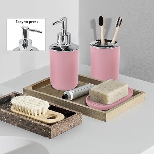 Miniatura 4 de CERBIOR Juego de accesorios de baño de 6 piezas incluye dispensador de jabón, soporte para cepillo de dientes, taza para cepillo de dientes,