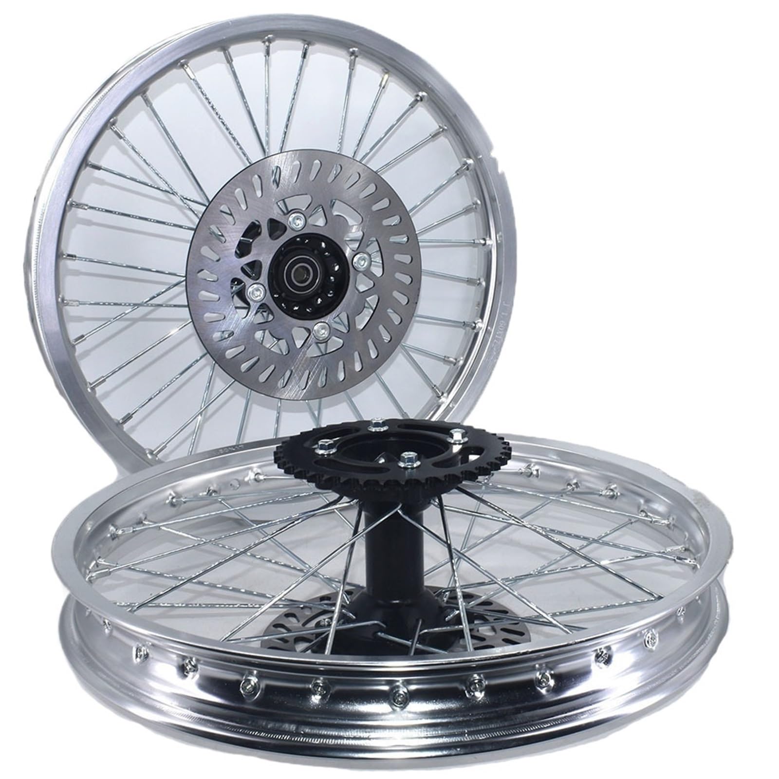 Radnabe Passend für KLX. Passend für CRF vorne und hinten. 1,60–17 Zoll Felgen, Aluminiumlegierungsrad mit Kettenrad-Scheibenbremse(Silver 15mm A)