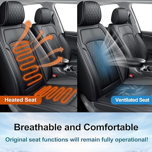 Miniatura 7 de Fit Camry - Fundas de asiento de automóvil (par delantero) para Toyota Camry seleccionados 2012-2024 2025  Cuero de cobertura completa, compatible