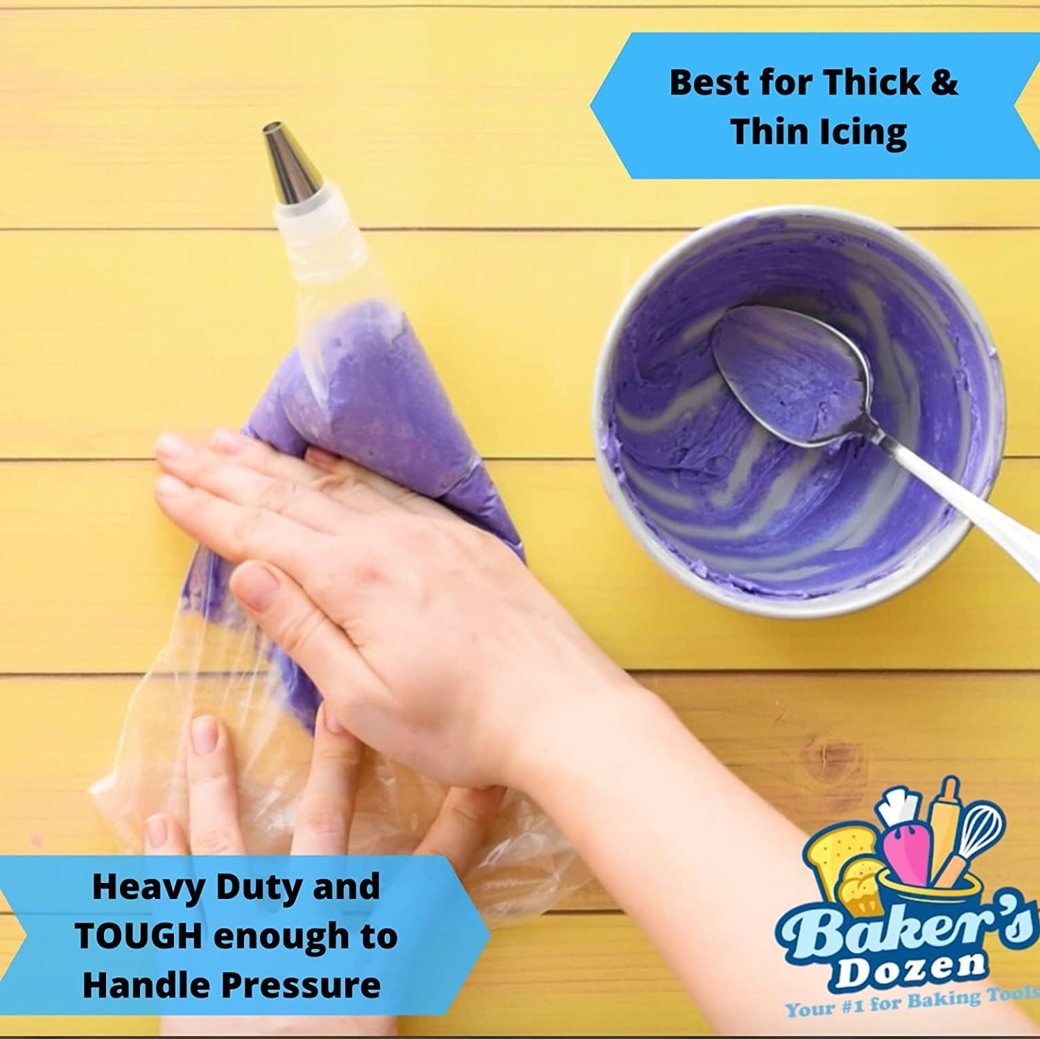 Frosting Piping Bags And Tips Set Disposable Piping Tips Icing Bags And Tips Set Baking Accessories Cupcake Decorating kit Cake Decorating Tips Tipless Pipping Bags With Tips- 20 Pieces Per Set