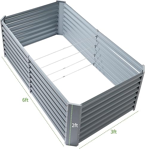 Miniatura 49 de Land Guard Kit de cama de jardín elevada galvanizada de 8 x 4 x 2 pies, macetas galvanizadas elevadas para exteriores, grandes camas de jardín