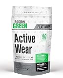 Rockin’ Green Active Wear Laundry Detergent - Unscented Laundry Detergent Powder & Odor Eliminator - Workout Clothes & Sportswear - Safe for Sensitive Skin - 90 Loads