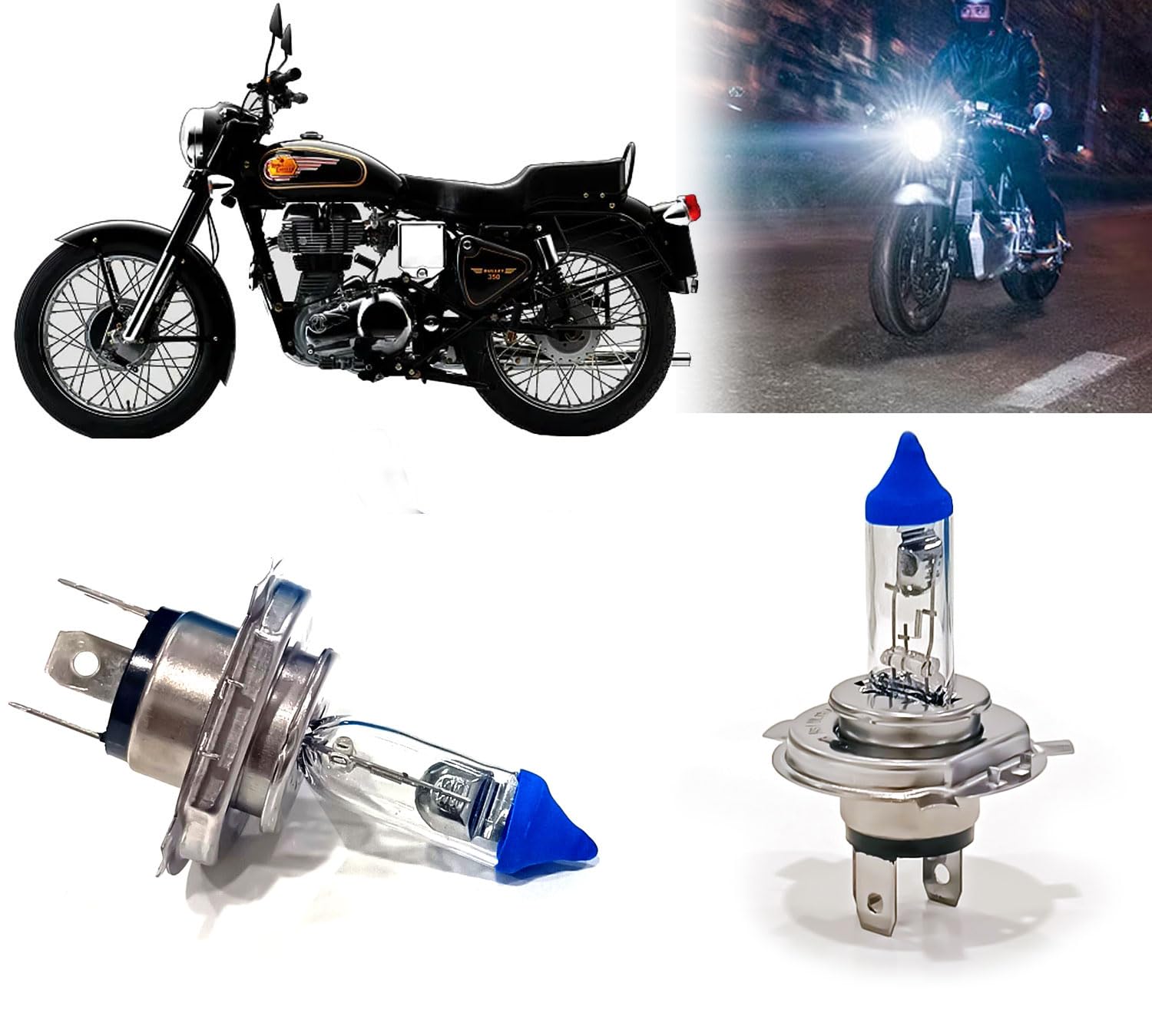 Auto Pearl Halogen H4 Front Headlight Bulb 12V/35W Ultra Bright Compatible with Bullet 350 Twinspark (Pack of 1)-image-11