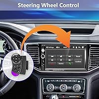 Vista 7 de Podofo - Estéreo de auto de doble DIN con radio, pantalla táctil Bluetooth de 7 pulgadas manos libres, Mirror Link, USB, SD, FM, receptor de audio