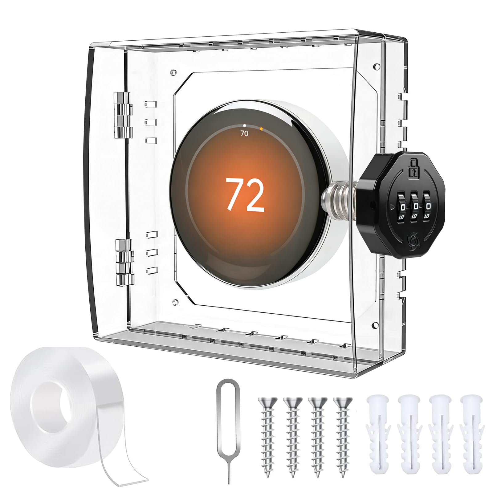Boîtier de verrouillage pour thermostat transparent avec serrure à code réglable