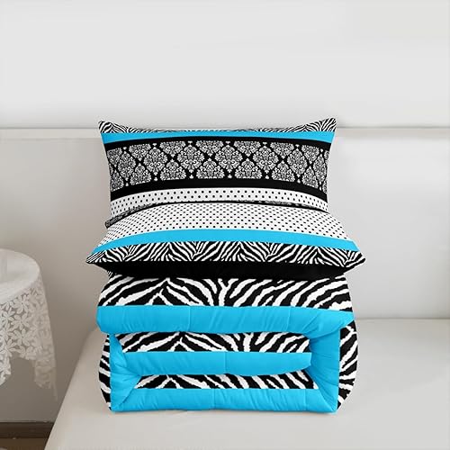 Miniatura 36 de Castle Fairy Juego de ropa de cama con estampado de cebra, tamaño matrimonial, juego de edredón de animales de África y vida silvestre, juego