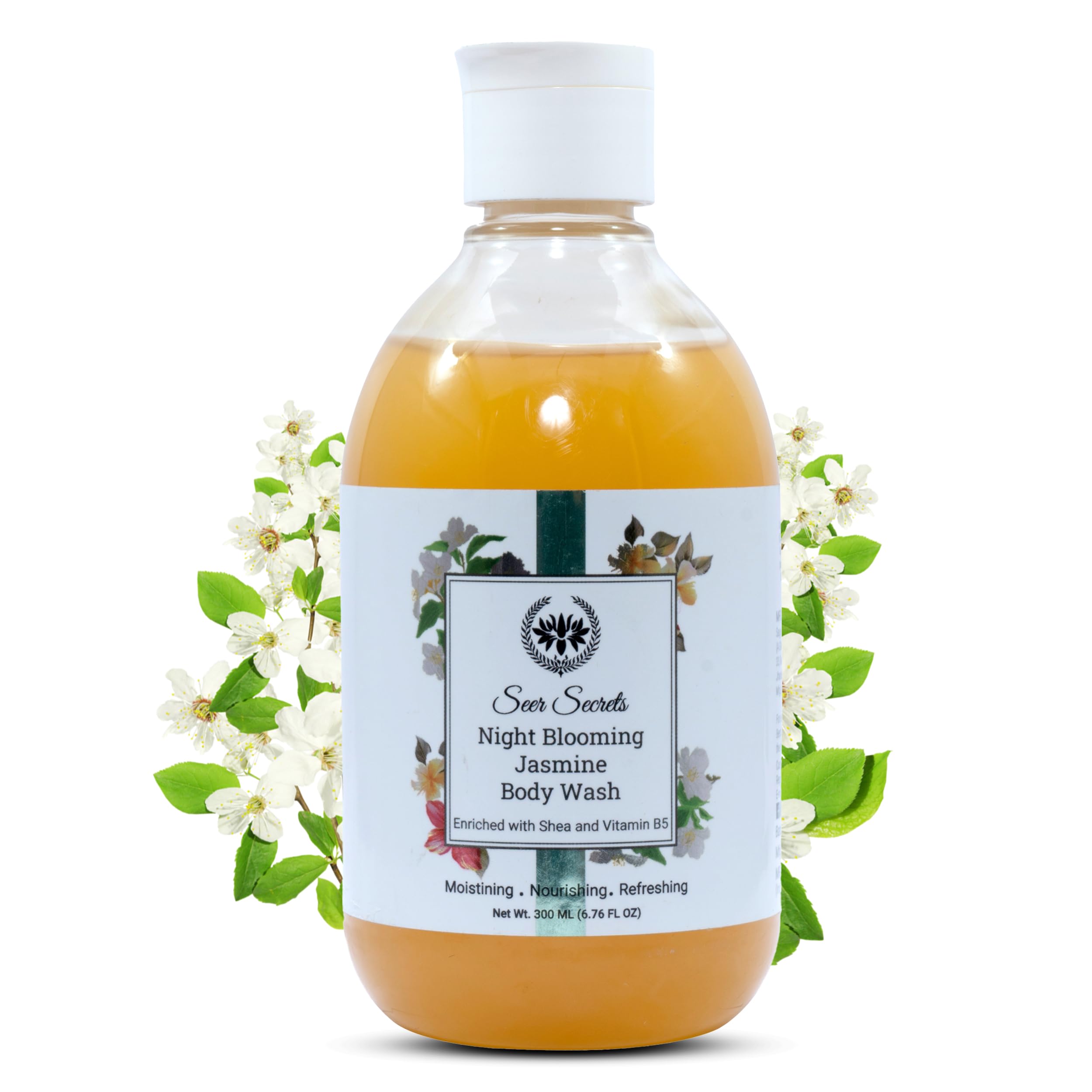 Seer Secrets Night Blooming Bodywash for non-irritated moisturized skin| For oily and uneven skin | Unisexual | No parabens and harmful chemicals | Cruelty Free | Made in India | 300ml