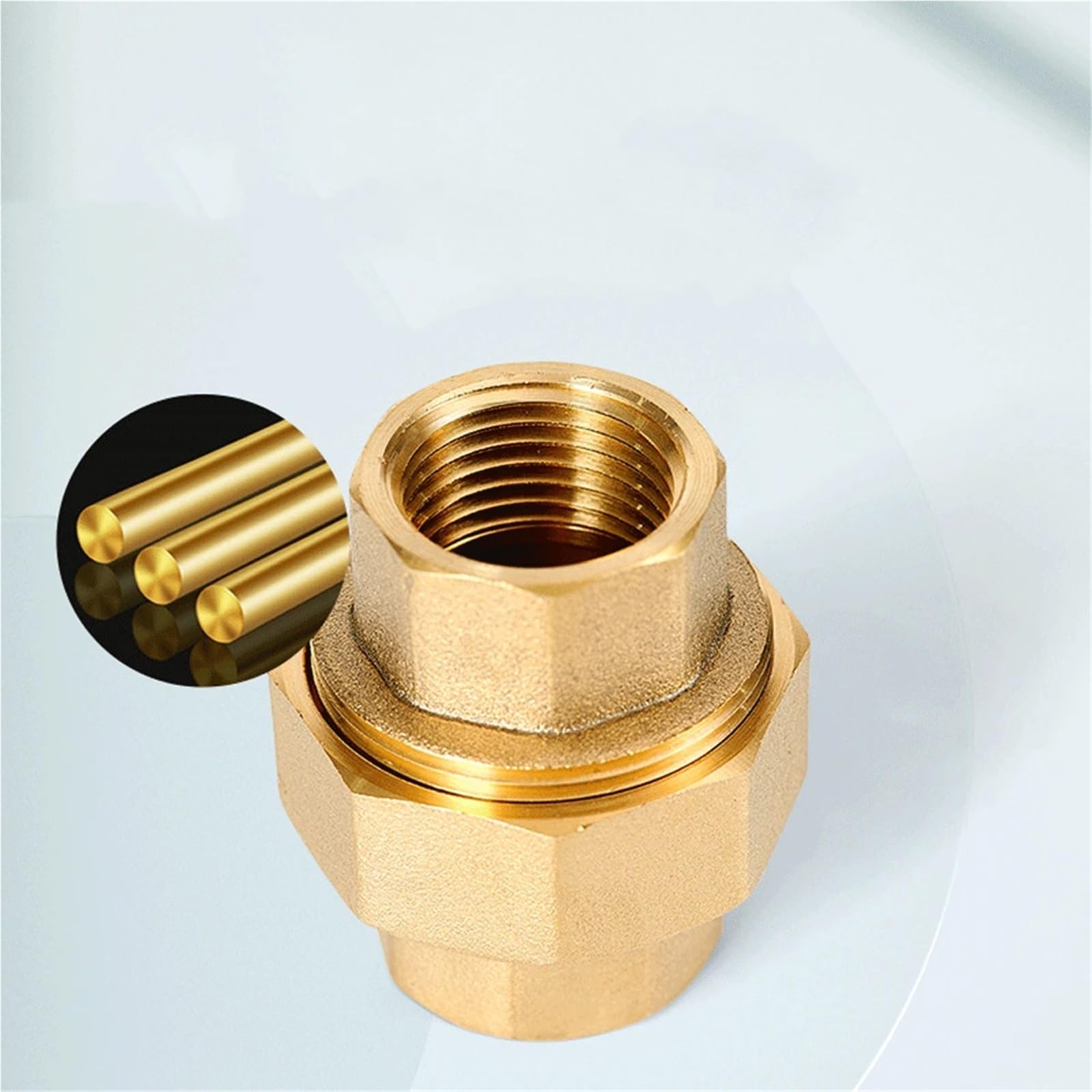 H59 Brass 1/2" 3/4" 1" 2" BSPP Female To Female Thread Pipe Fitting Thickening Union Joint Water Gas Coupler Connector(H58 Brass,1")