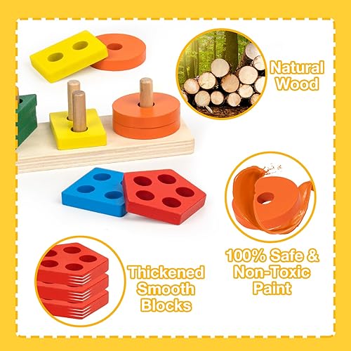 Miniatura 2 de Rectángulo Desarrollo Temprano Actividad Juguetes Clasificación Apilamiento Juguetes