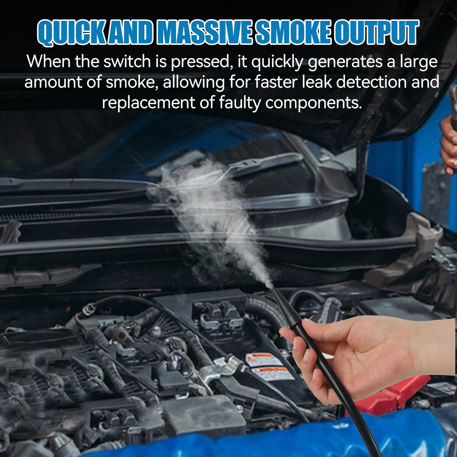 Detector de fugas para máquina de humo de coche, máquina de niebla automotriz, comprobador de fugas de combustible de CC de 12 V con bomba integrada y gancho de detección de fugas de vacío para vehícu