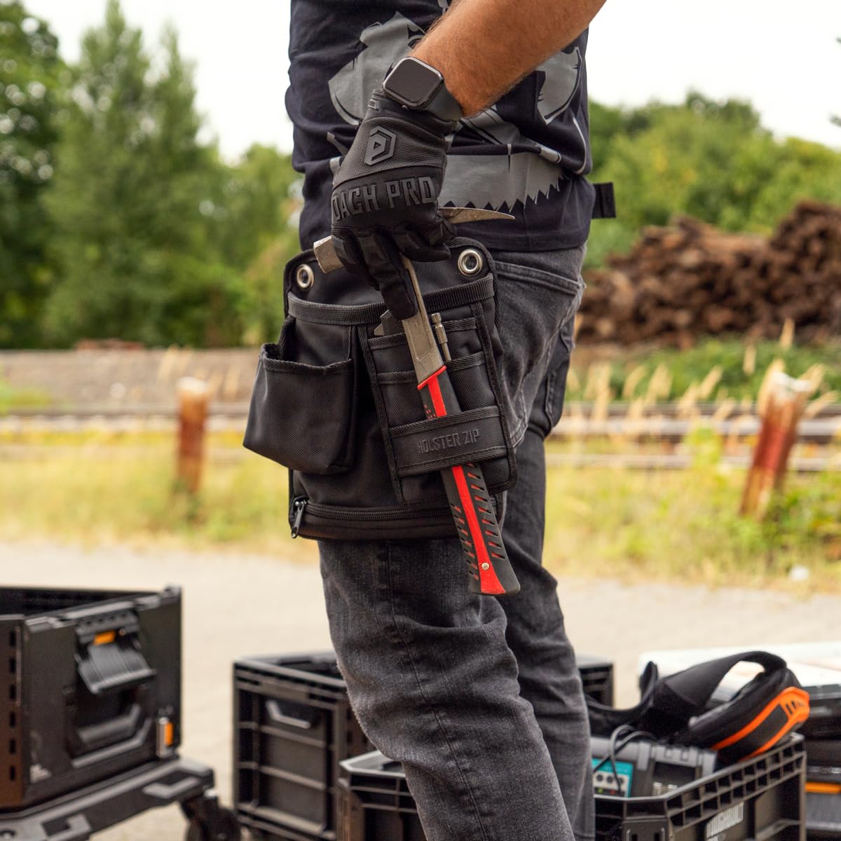 Holster Zip, Werkzeug Beintasche mit Reißverschluss, Gürteltasche für Handwerker, Tool Organizer mit Beinschlaufe