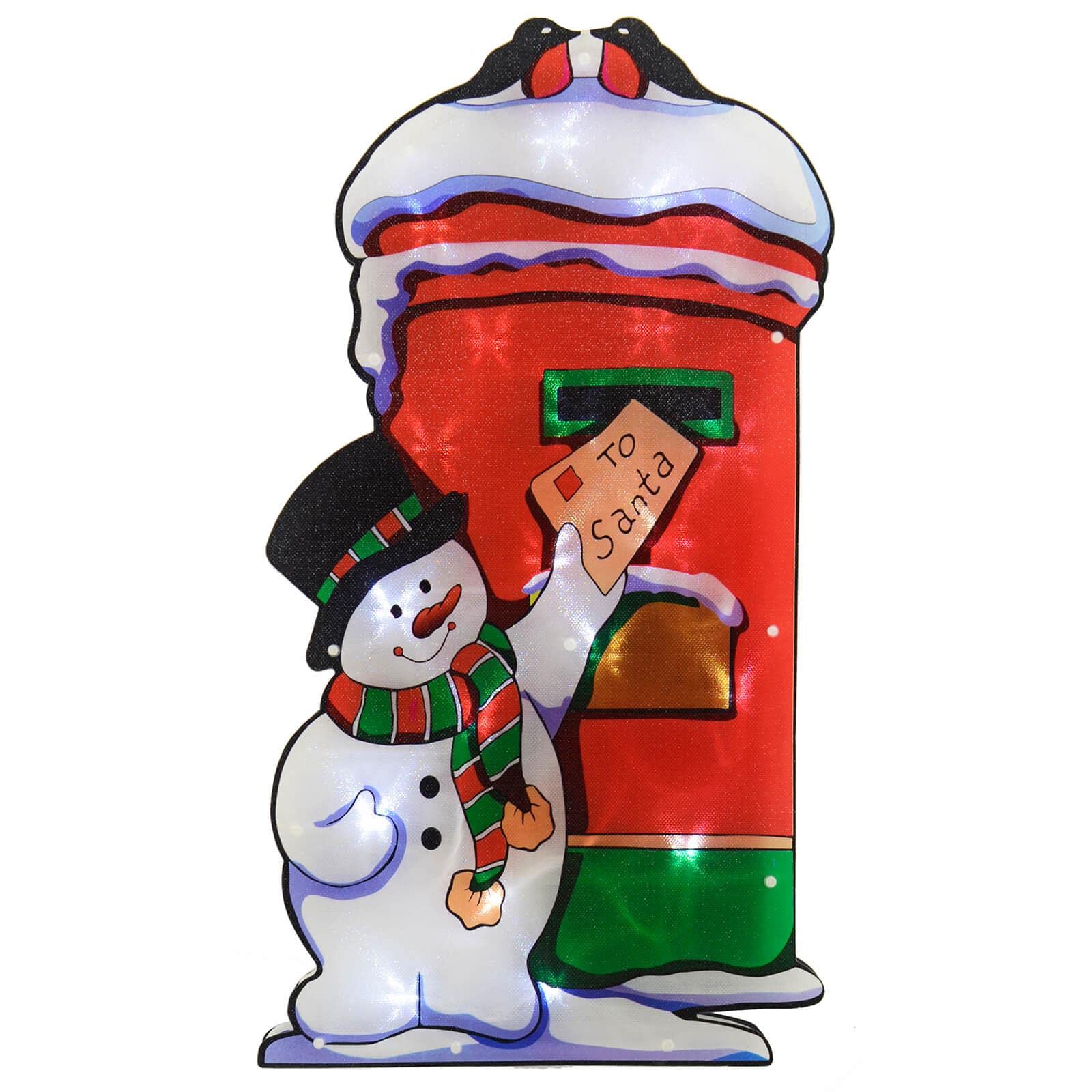 Mr Crimbo Snowman Postbox Window Silhouette
