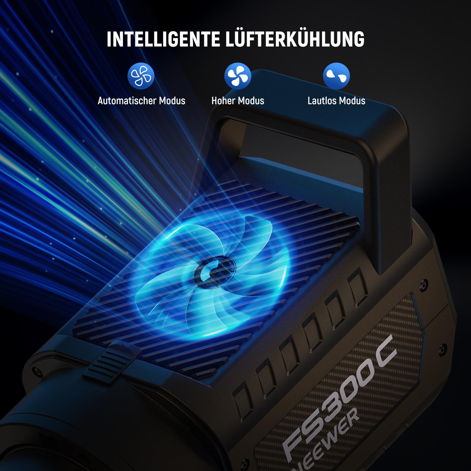 NEEWER 300W RGB LED Videolicht mit APP/2.4G Steuerung, 17 Effekte, 2500K-7500K 29000lux/1m COB Dauerlicht, CRI95+/TLCI97+ Bowens Mount für Studiofotografie und Videoaufnahmen, FS300C
