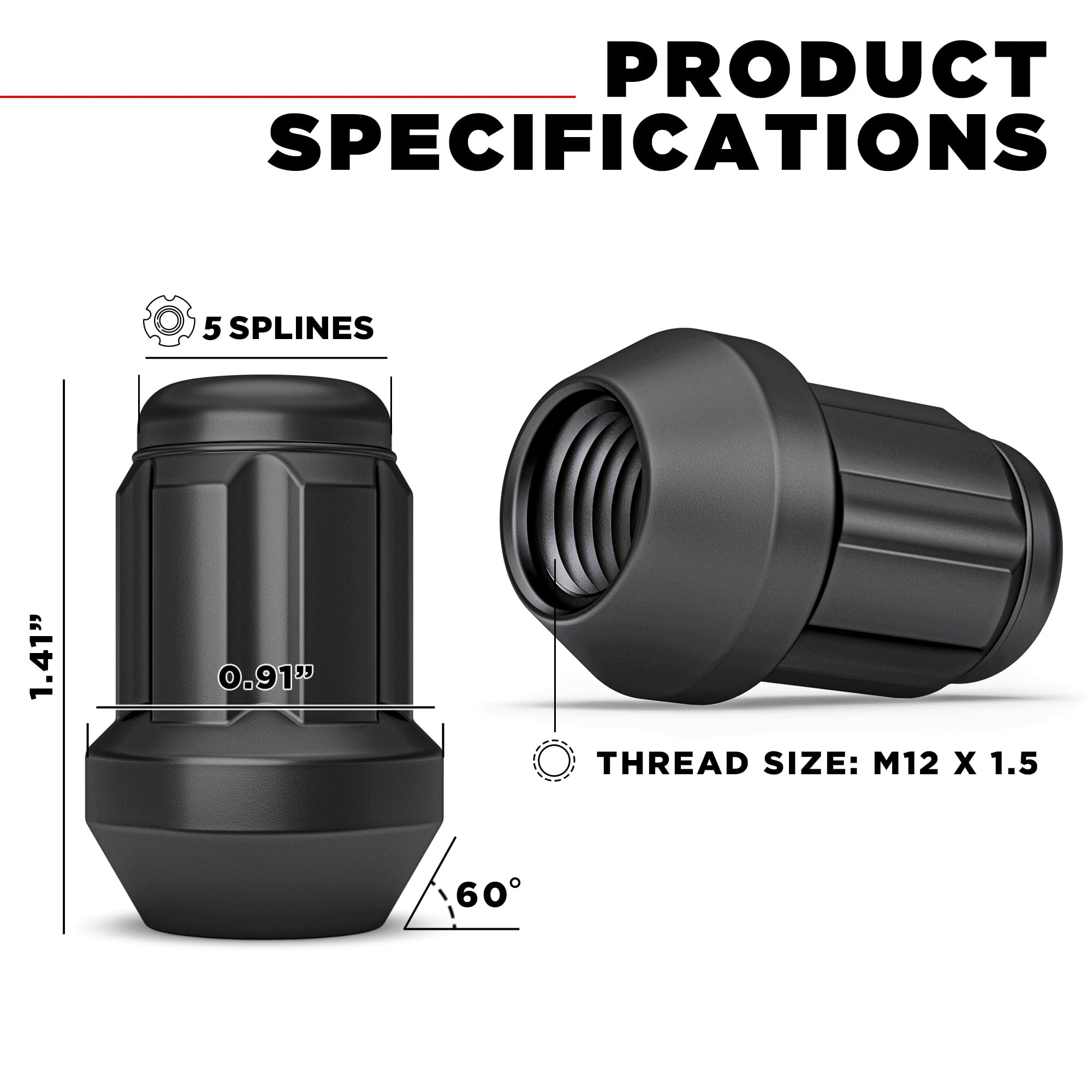 Amazon.com: White Knight 40700SMBT Matte Black M12x1.5 Spline