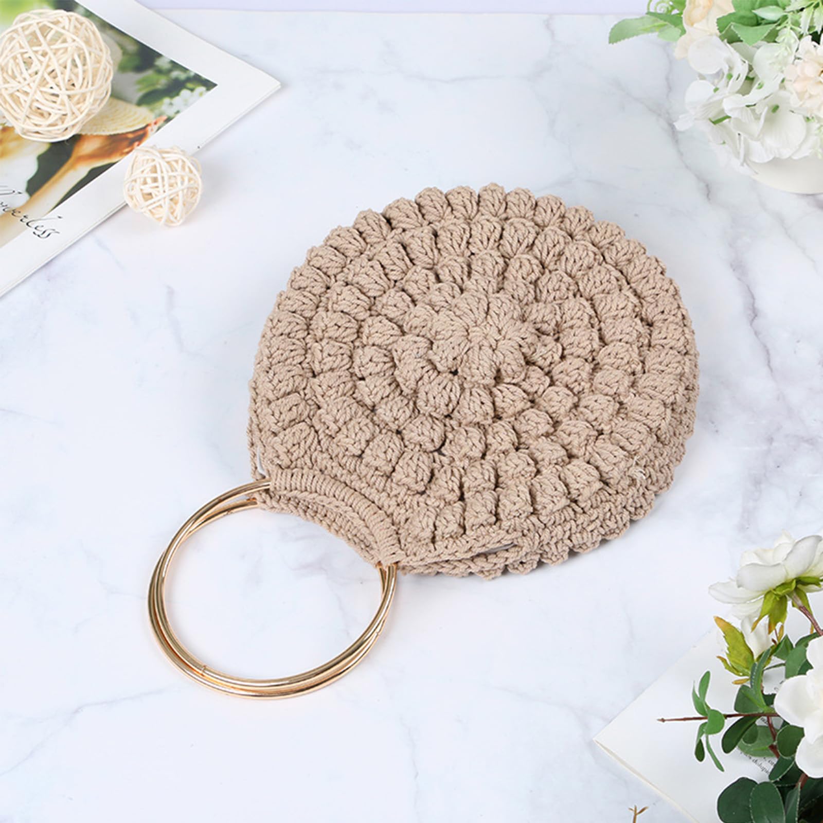 6 x Manijas Metálicas para Bolsos De Cuero, Manijas Reemplazables para Bolsos Tote, Asas para Bolsos,Asas para Bolsos Crochet,Bolsos De Mano, Artesanías De Crochet DIY