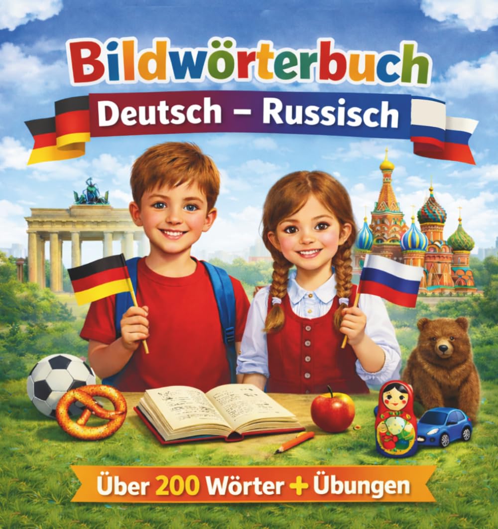 Bildwörterbuch Deutsch – Russisch für Kinder: Über 200 Wörter aus dem Alltag mit Bildern, Übungen, russische Lautschrift | Spielerisch Russisch, ... книга | Учить русский, немецкий в картинках