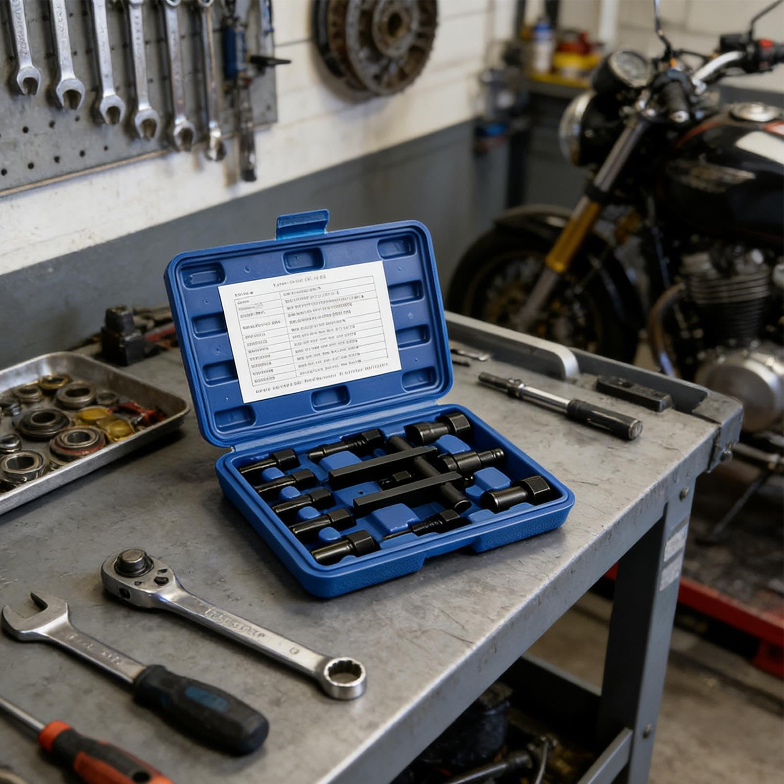 Set Estrattore Cuscinetti Moto Presa Antiscivolo per Uso Pesante | Per Cuscinetti Ciechi su Moto per Manutenzione Meccanica e Officina