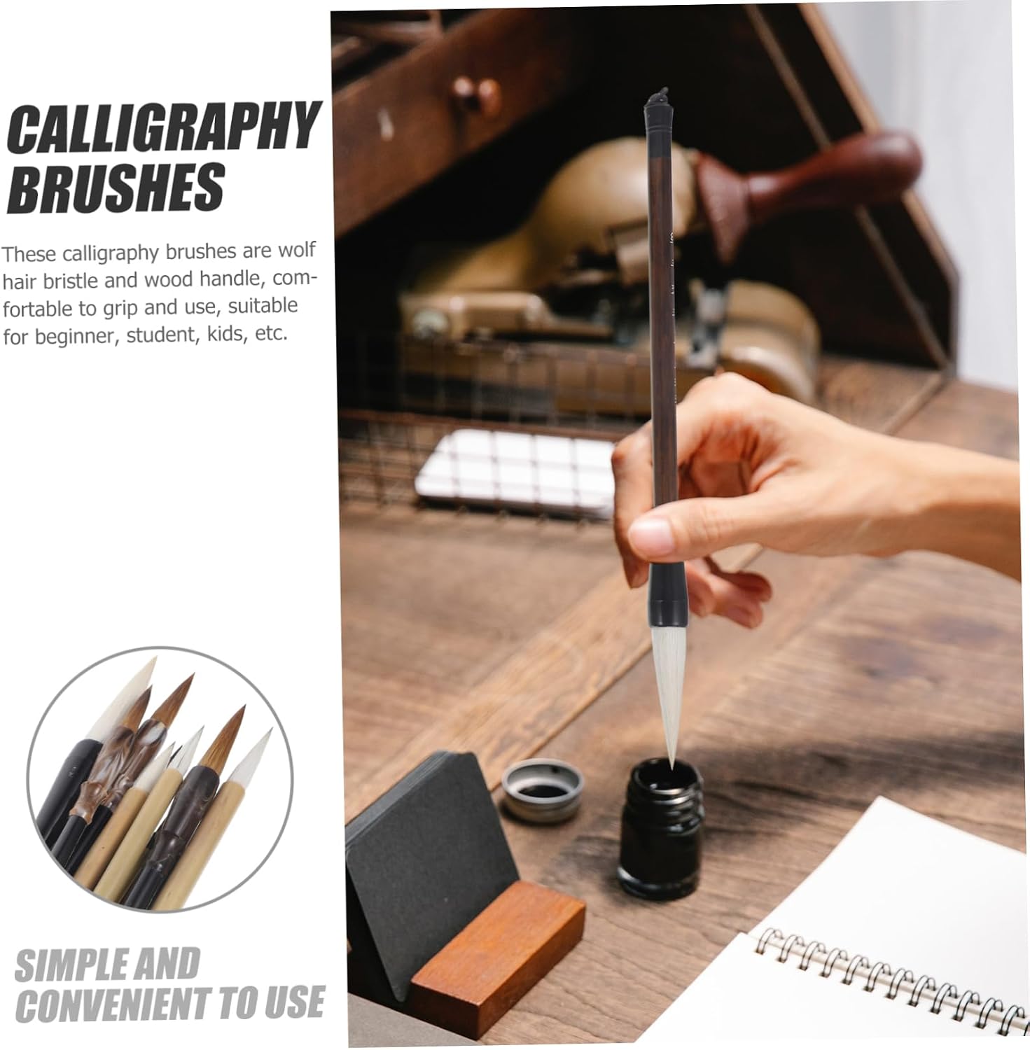 Chinese Calligraphy Set Fine Brush Set Ink Traditional Calligraphy Pen for Beginners