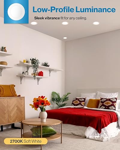 Miniatura 8 de Sunco - Paquete de 12 luces LED empotrables ultrafinas de 6 pulgadas, 4000 K blanco frío, regulable, 14 W, obleas delgadas, sin lata con caja de