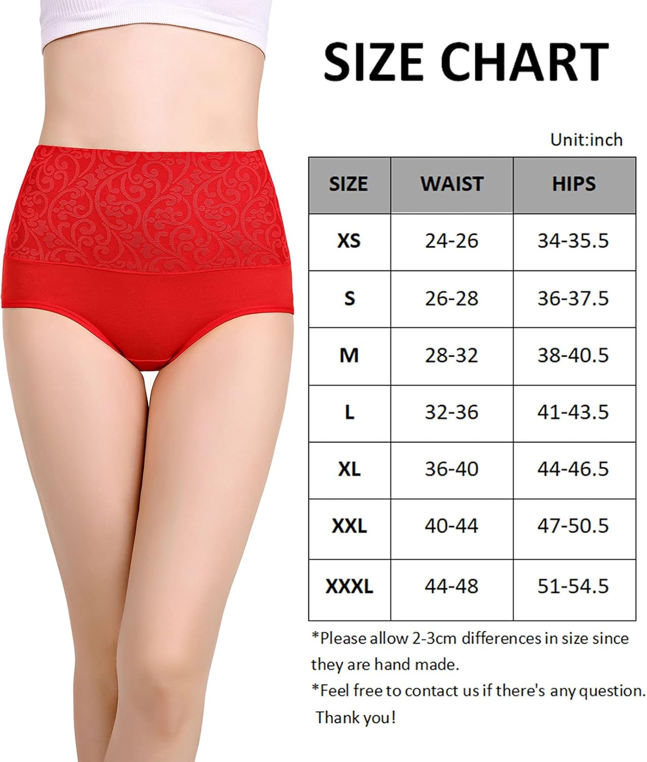 YOULEHE Women's Cotton Underwear Briefs High Waist Full Coverage Soft Breathable Panties at  Women’s Clothing store