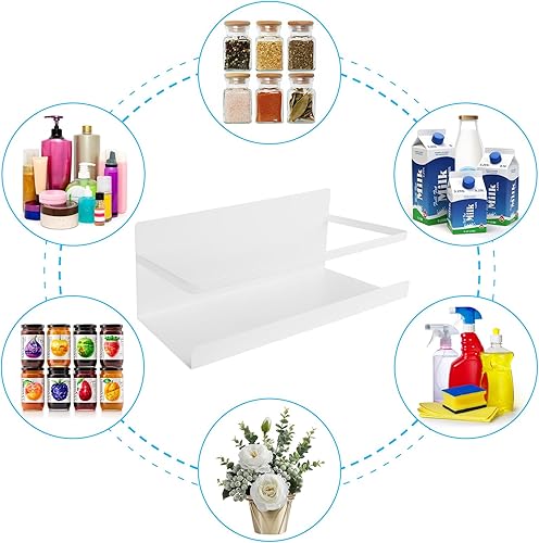 Miniatura 7 de Estante magnético para refrigerador, paquete de 2 organizadores magnéticos para especias, organizador de especias para frascos de especias,