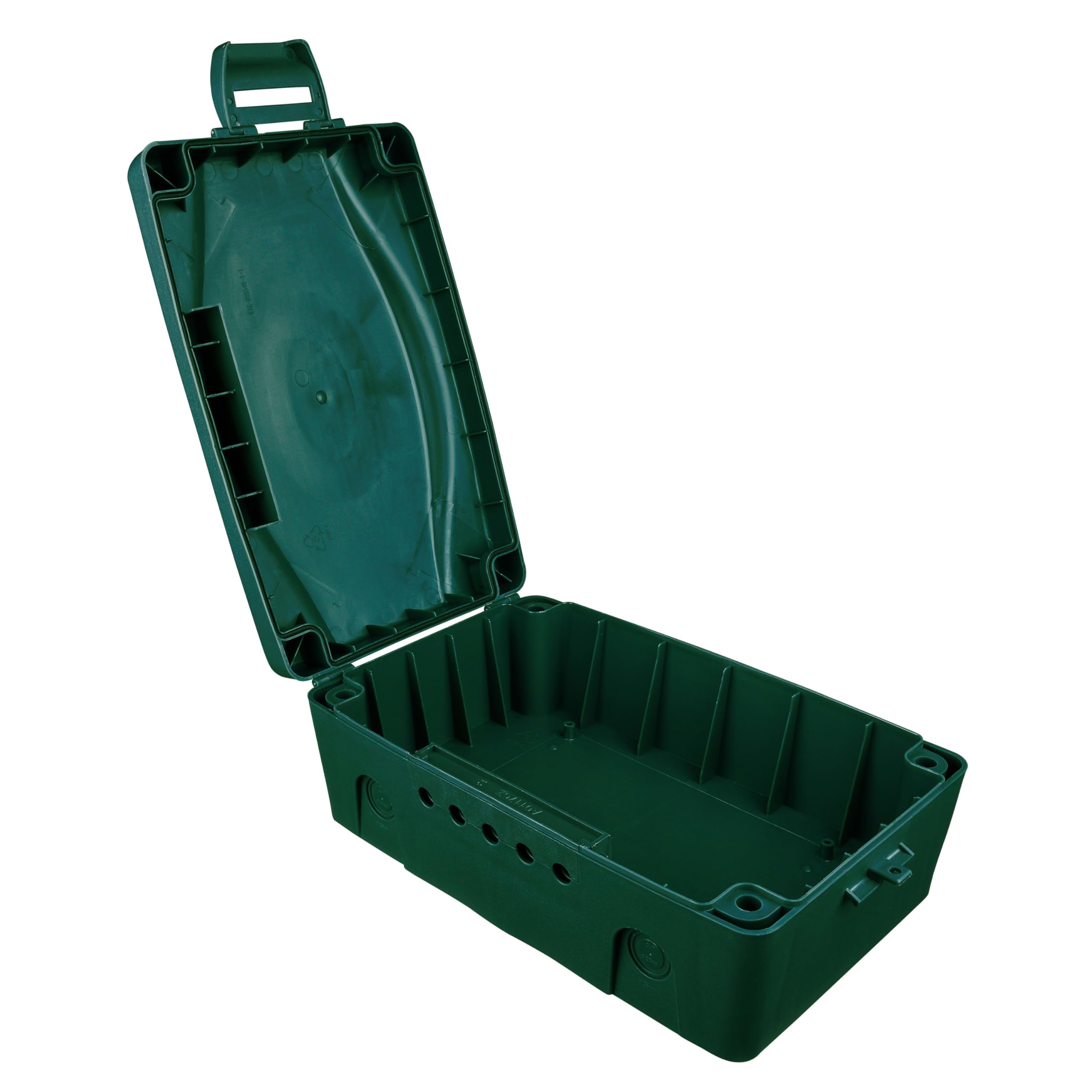 Weatherproof Electric Box for Outdoors, 345 x 220 x 126.5 mm, Green