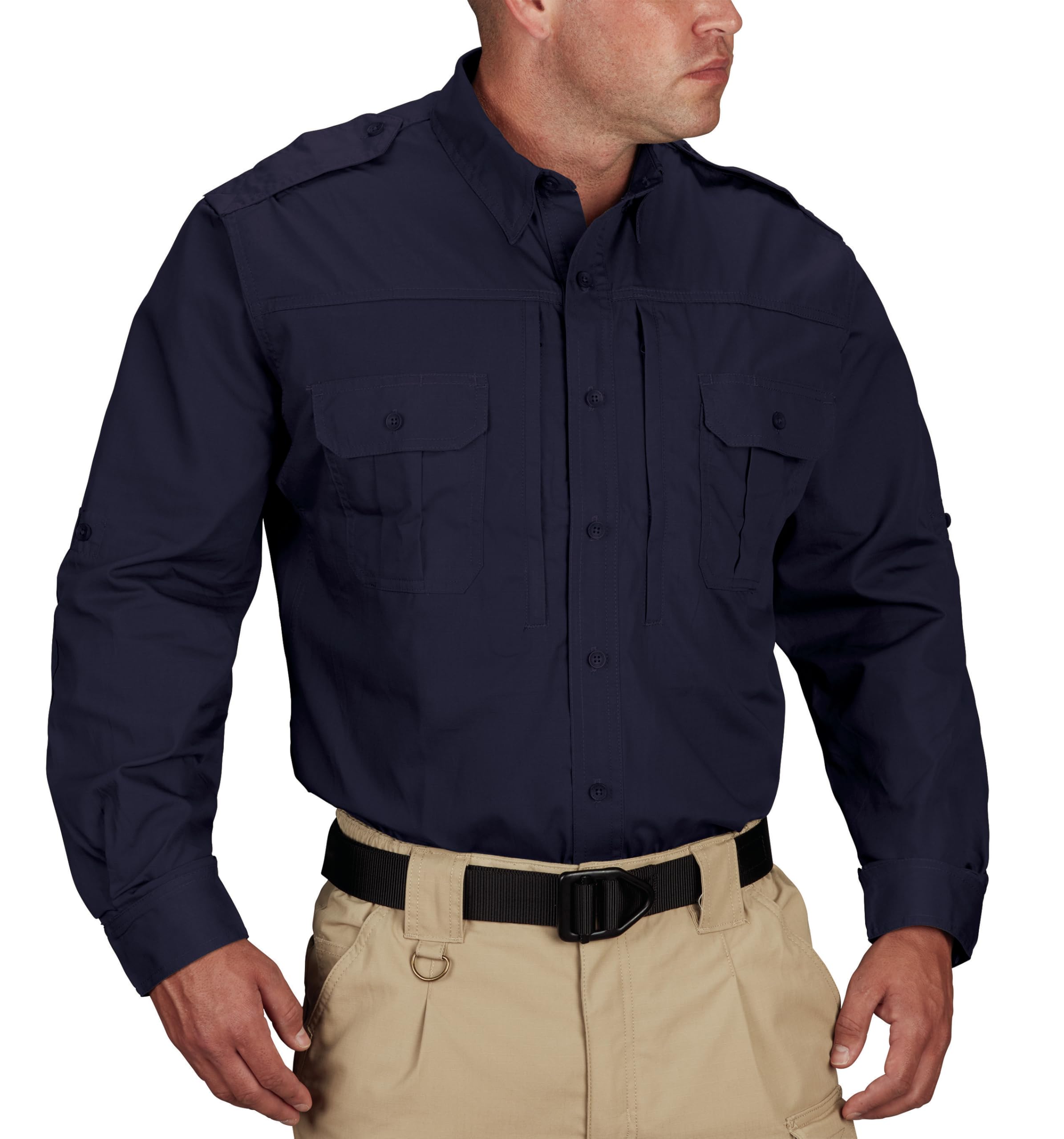 Propper Tactical Long Sleeve Ripstop Shirt – Epaulettes, Teflon Fabric Protection & Document Pockets for Public Safety