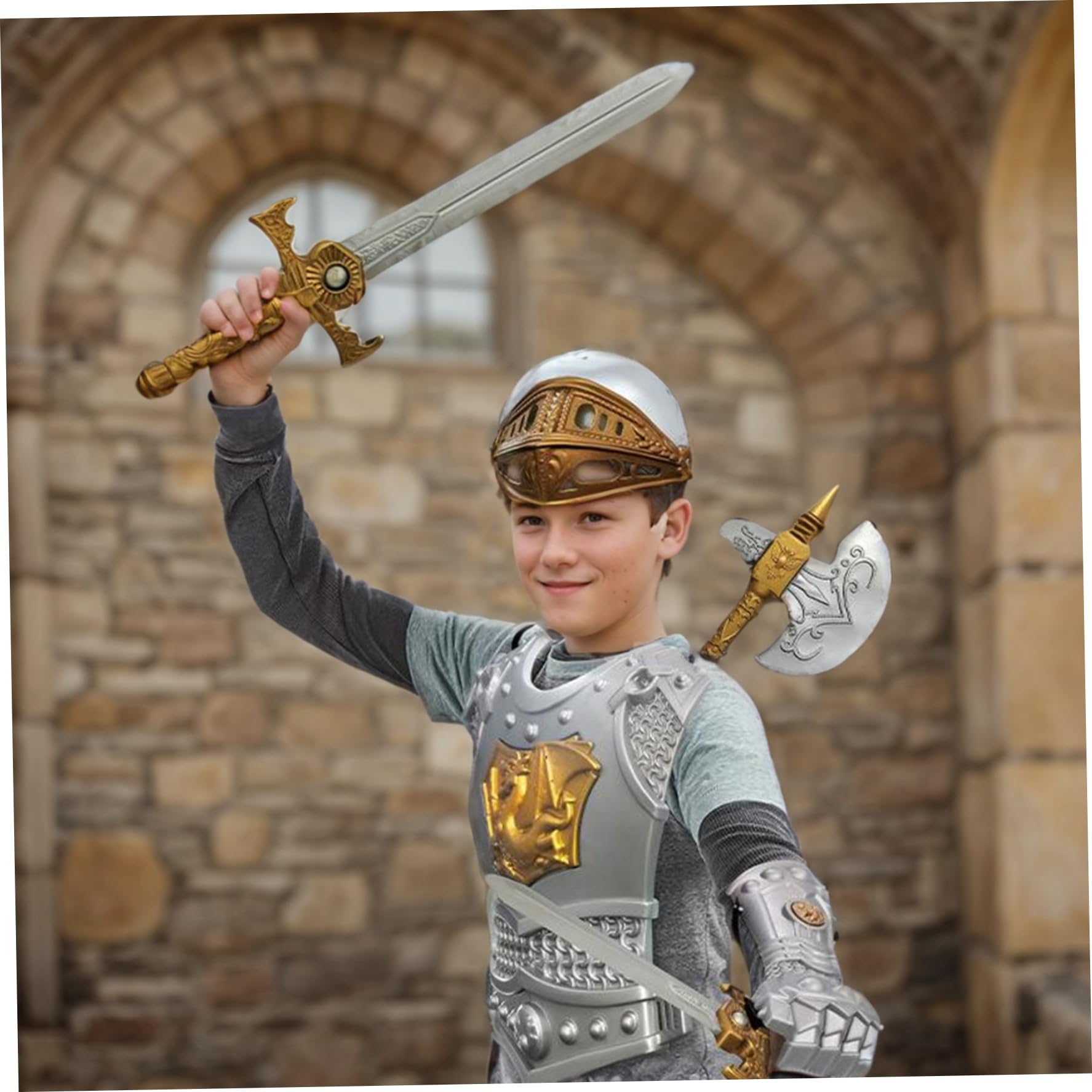 Knight Costume Kids 10pcs / Set Simulated Medieval Knight Armour Kids Habillez des Costumes pour Le Cosplay, Knight Costume
