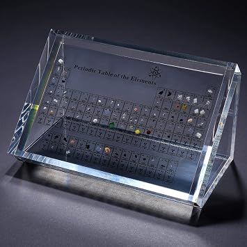 SDJFKLI Periodic Table with Real Elements Triangle With Base,Periodic Table Display with Elements,Chemical Element Decoration for students Gift
