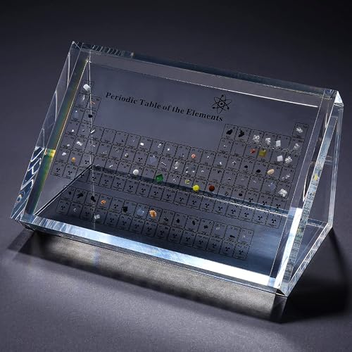 SDJFKLI Periodic Table with Real Elements Triangle With Base,Periodic Table Display with Elements,Chemical Element Decoration for students Gift
