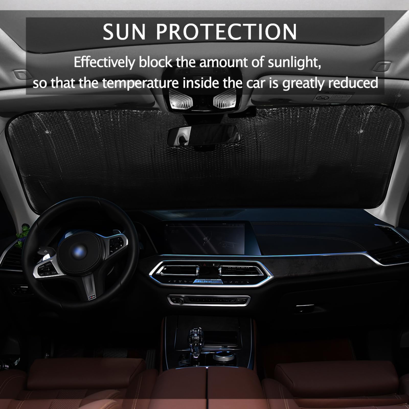 Seanative - Parasole per auto con design divertente per amanti delle mucche, blocca i raggi UV e antiriflesso, universale, adatto alla maggior parte dei veicoli, set da 2 pezzi