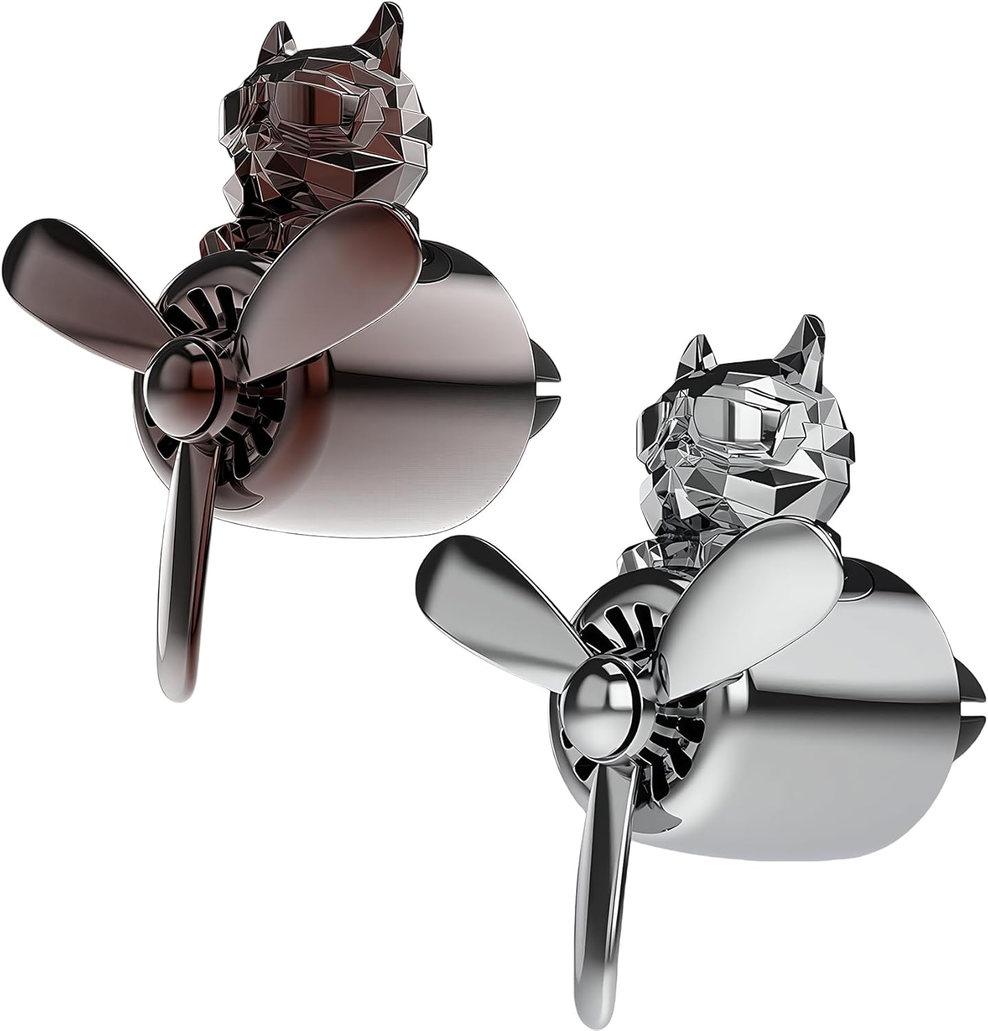 2PACKS 2025 New Car Fragrance Flyer: Cartoon Pilot Air Fresheners Flyer Cute Rotating Propeller Vent Clip Spinners Fan Aromatherapy Diffuser For Automotive Outlet (Robot-dog, Pack of 2)