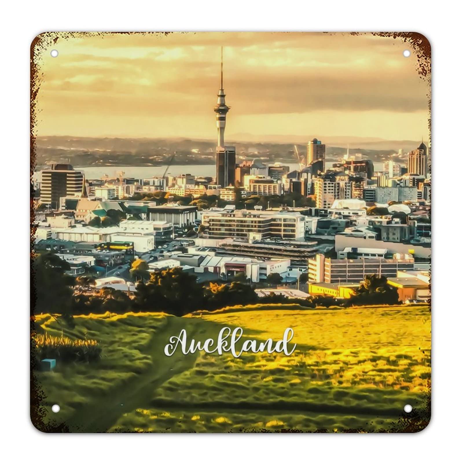 Voyage Métal Panneau Auckland idée cadeau pour passionné d'évasion