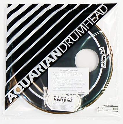 Aquarian Drumheads SKP18BK Super-Kick 1 Prepack 18-inch Bass Drum Head, gloss black
